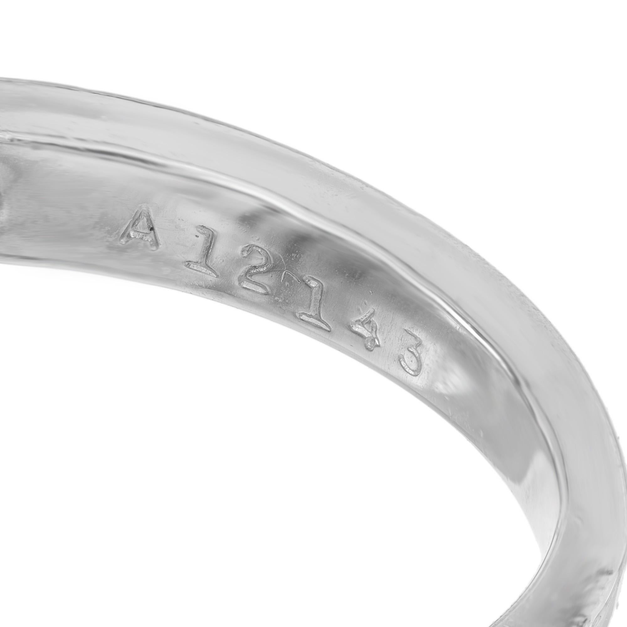 Women's Martin Flyer GIA Cert 1.22 Carat Diamond Platinum Three-Stone Engagement Ring For Sale