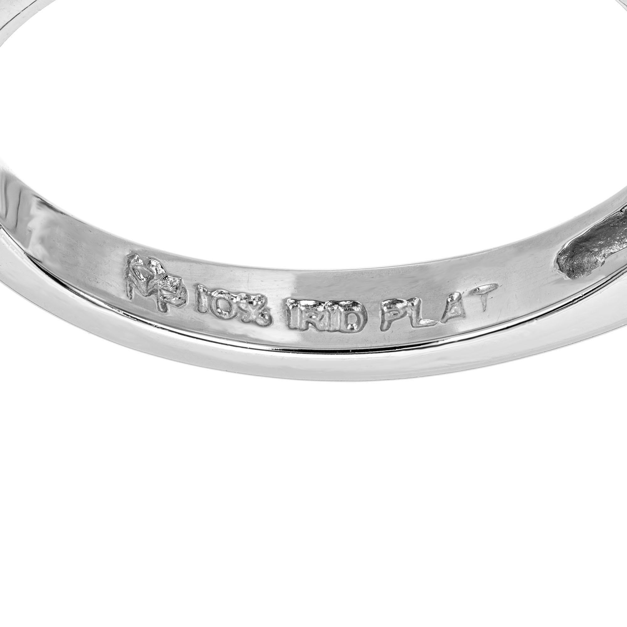 Women's Martin Flyer GIA 1.01 Carat Round Diamond Platinum Three-Stone Engagement Ring For Sale