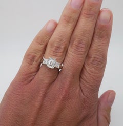 Martin Flyer GIA zertifiziert 2,21CTW drei Stein Diamant-Ring in Platin