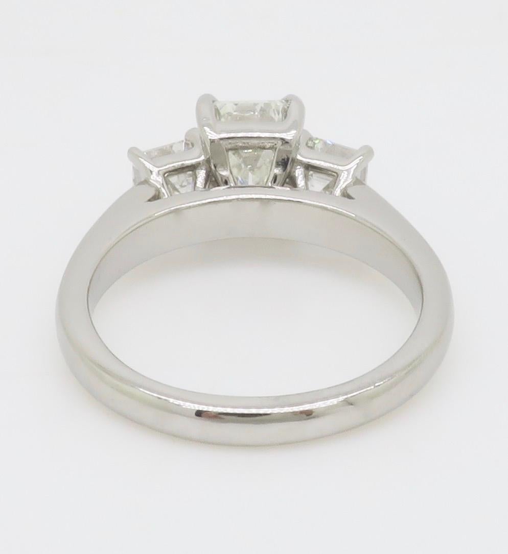 Martin Flyer GIA Certified 2.21CTW Three Stone Diamond Ring in Platinum For Sale 15