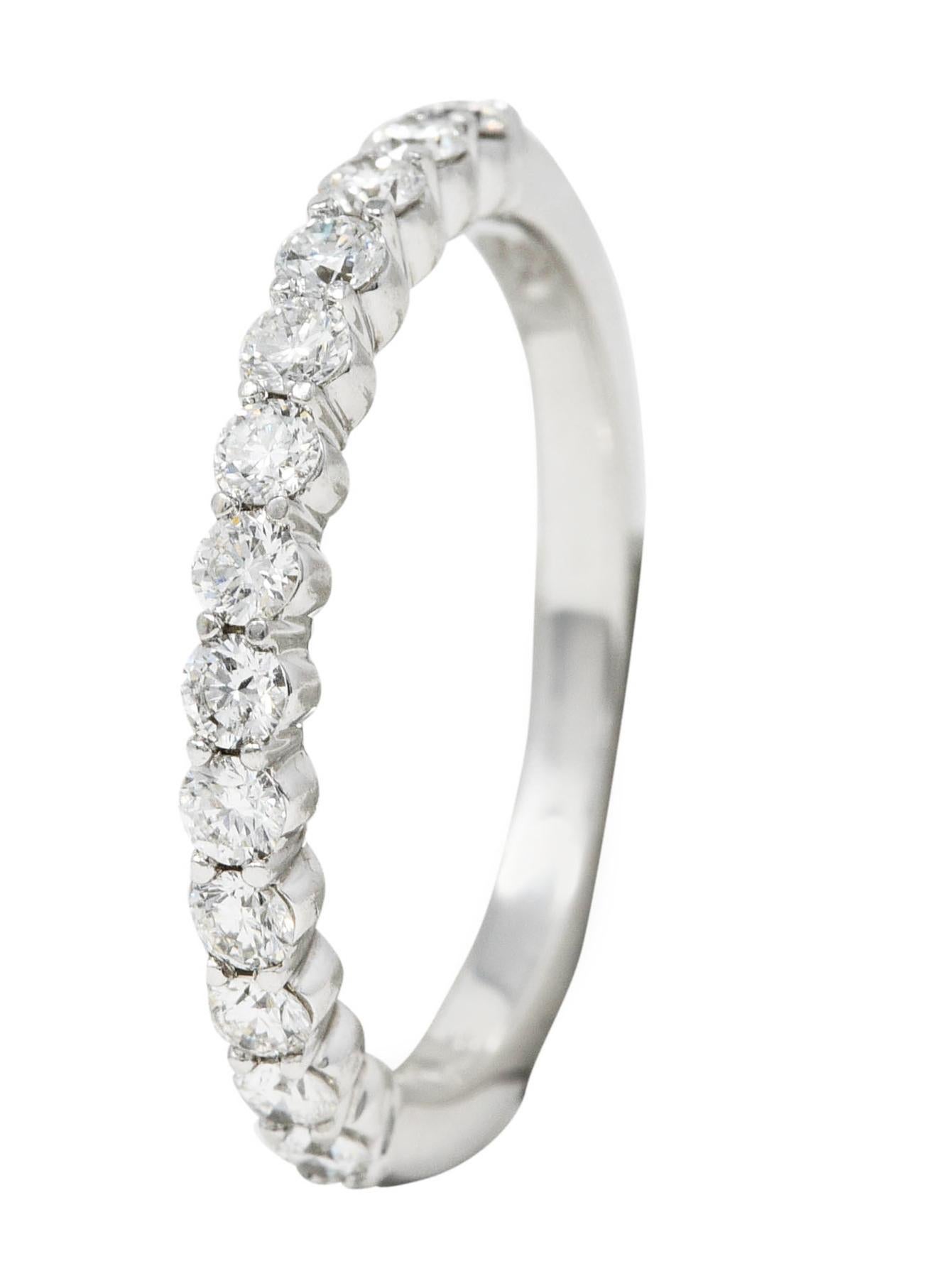 Martin Flyer Modern 0.45 Carat Diamond 14 Karat White Gold Band Ring 3