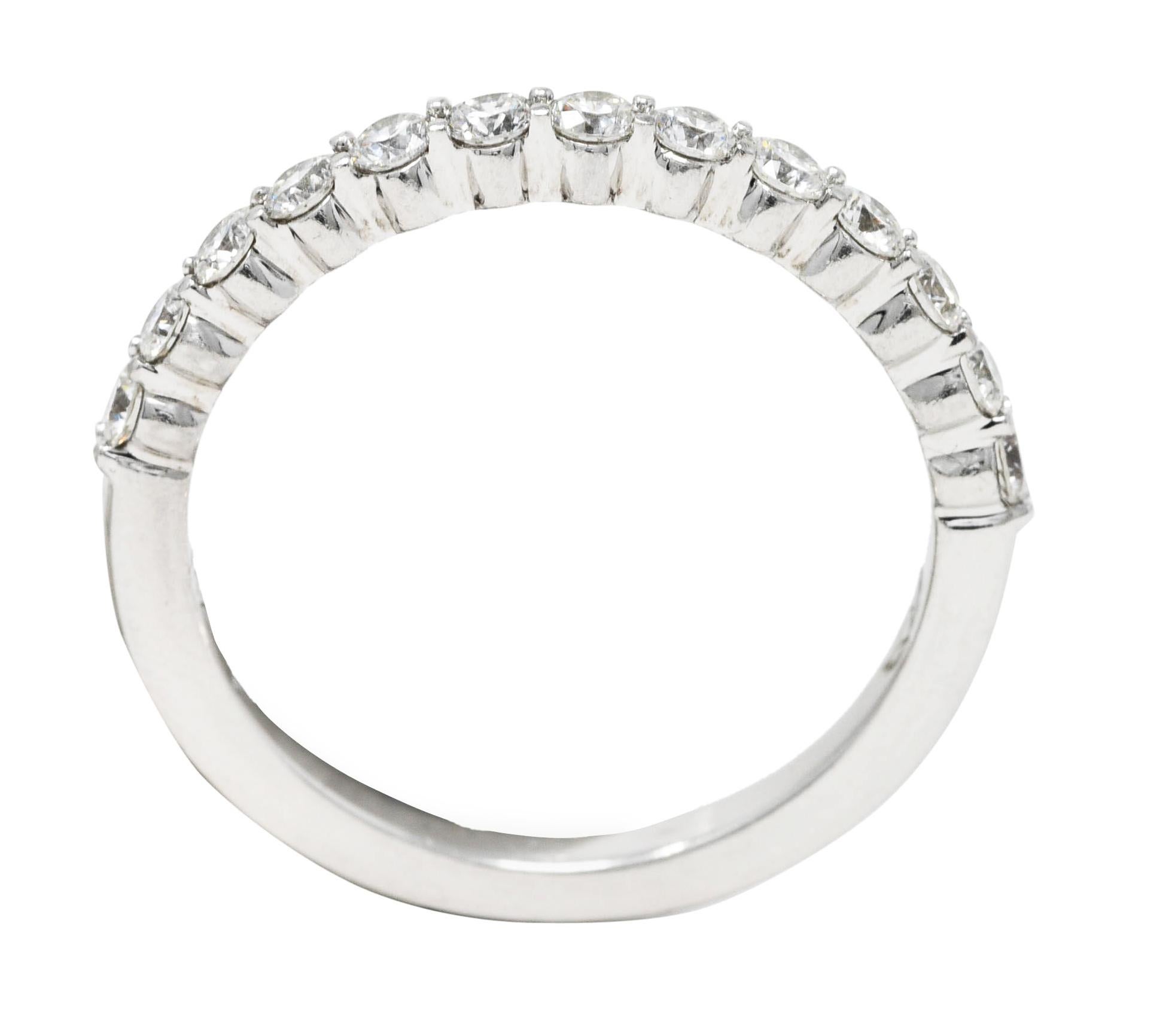 Martin Flyer Modern 0.45 Carat Diamond 14 Karat White Gold Band Ring 2