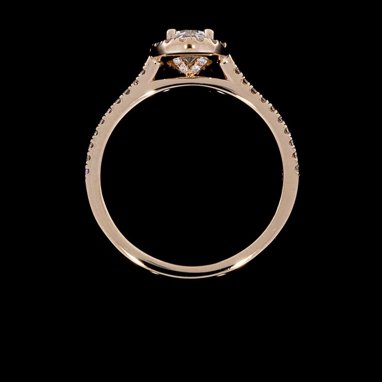 Oval Cut Martin Flyer Rose Gold GIA Certified Oval Diamond Halo Engagement Ring