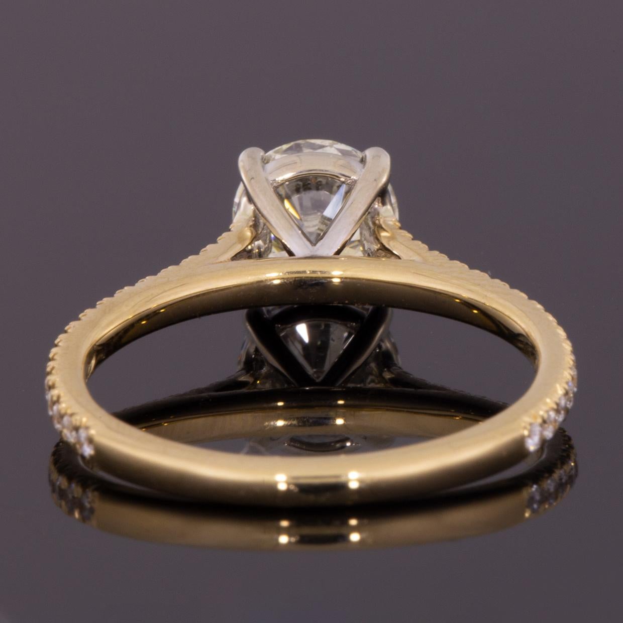 Round Cut Martin Flyer Yellow Gold GIA Certified 1.21 Carat Round Diamond Engagement Ring