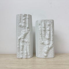 Martin Freyer for Rosenthal Bisque Reliëf Azu Vase Op Art 1970s