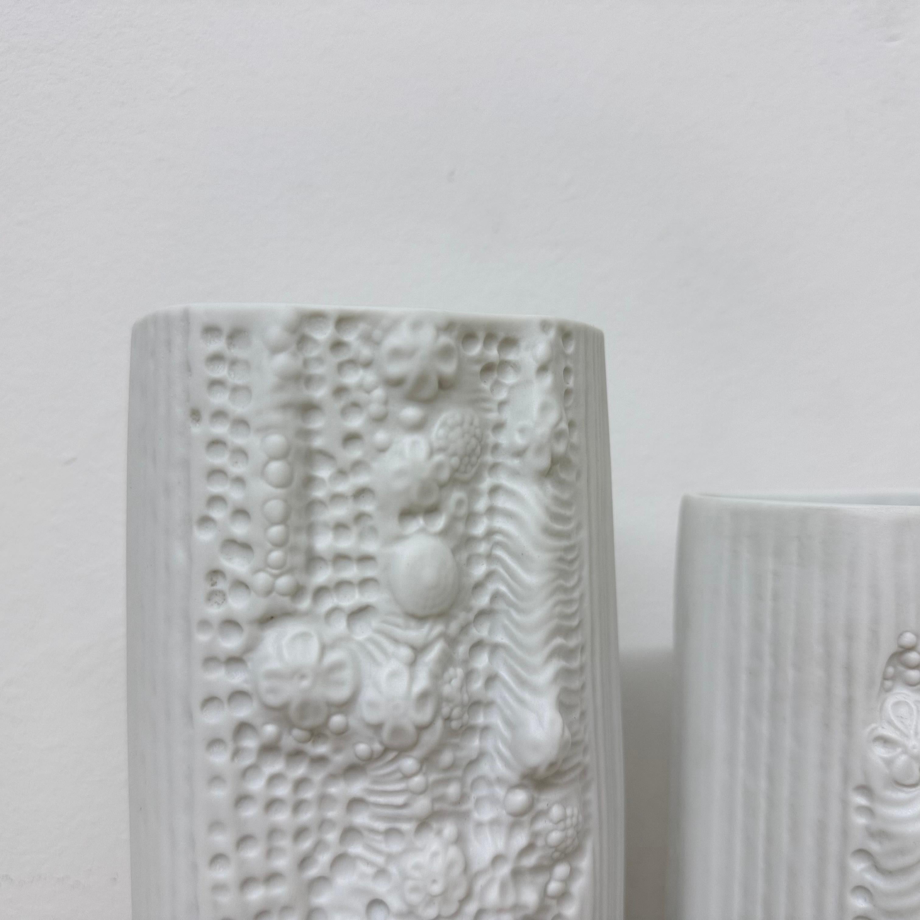 Fine XX secolo Martin Freyer per Rosenthal Vaso di Bisquit Reliëf Azu Op Art anni '70 in vendita
