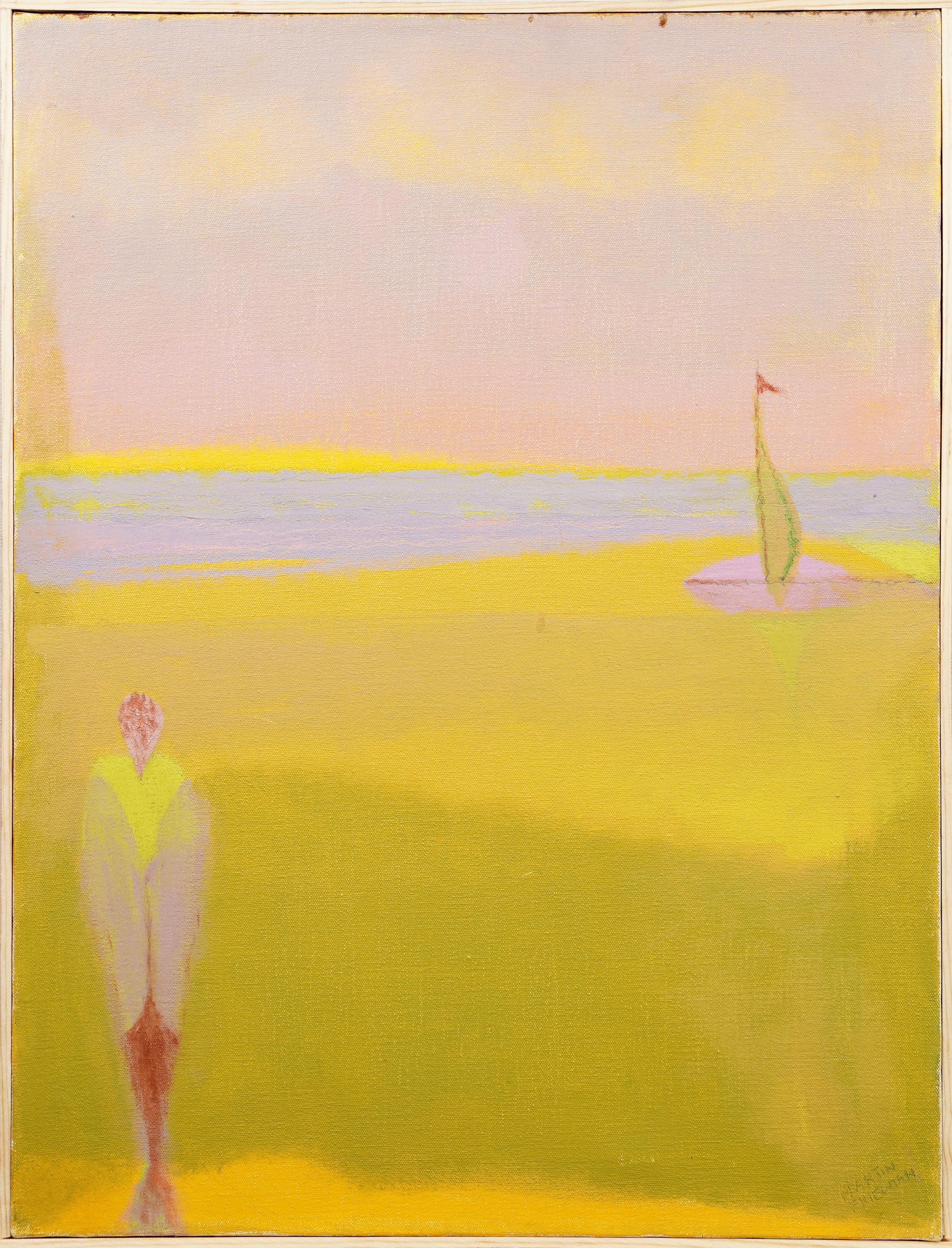 Abstract Painting Martin Friedman - Peinture à l'huile de paysage fauviste, expressionniste abstraite et moderniste américaine encadrée