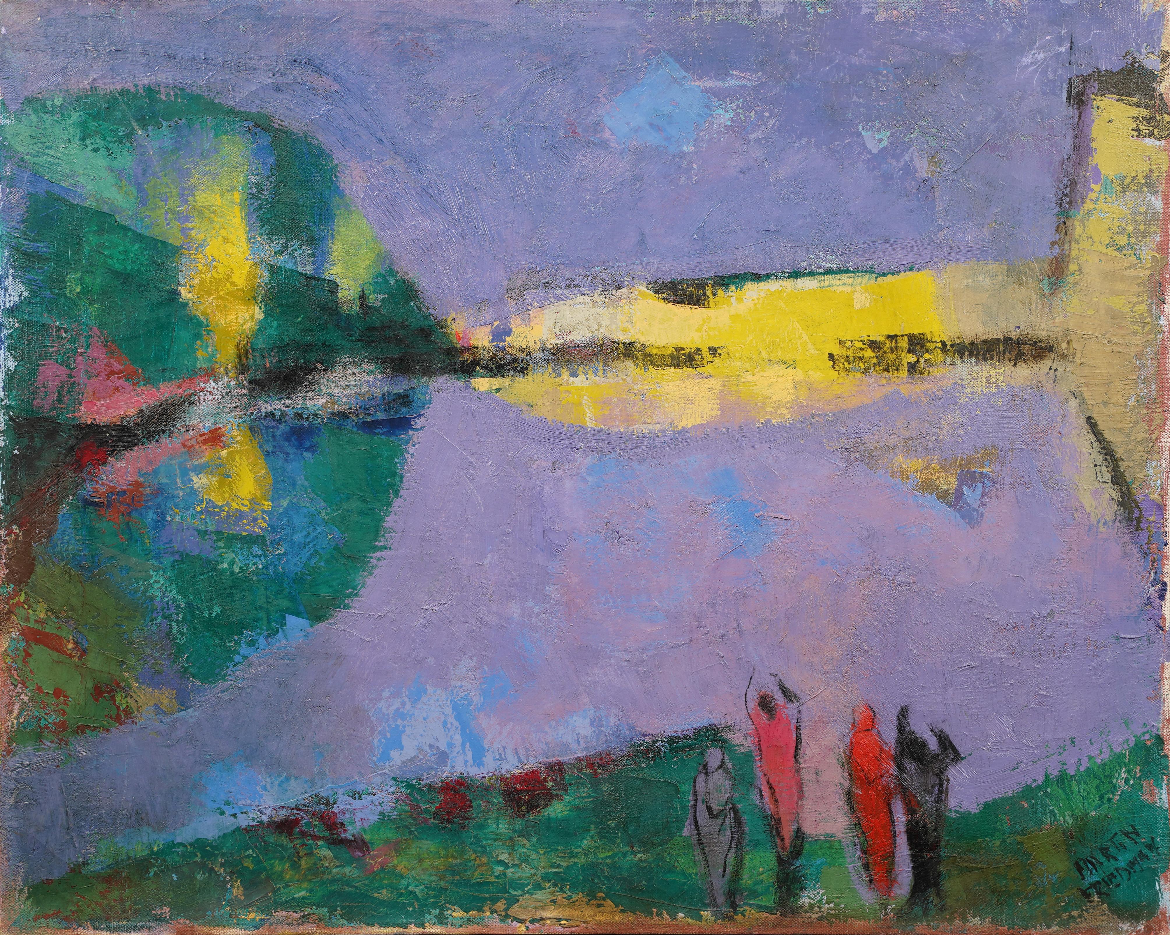 Quadro a olio con cornice Modernista americano Espressionista astratto Fauvista - Painting Astratto di Martin Friedman