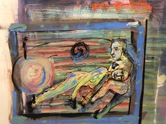 Head on Lap, Nude Figures Oil Paintingon Arches Paper