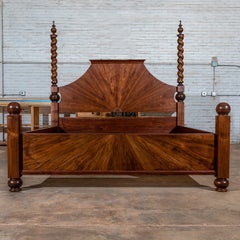 Martin Goebel Unique Handcrafted Black Walnut King Size Poster Bed Barley Twist