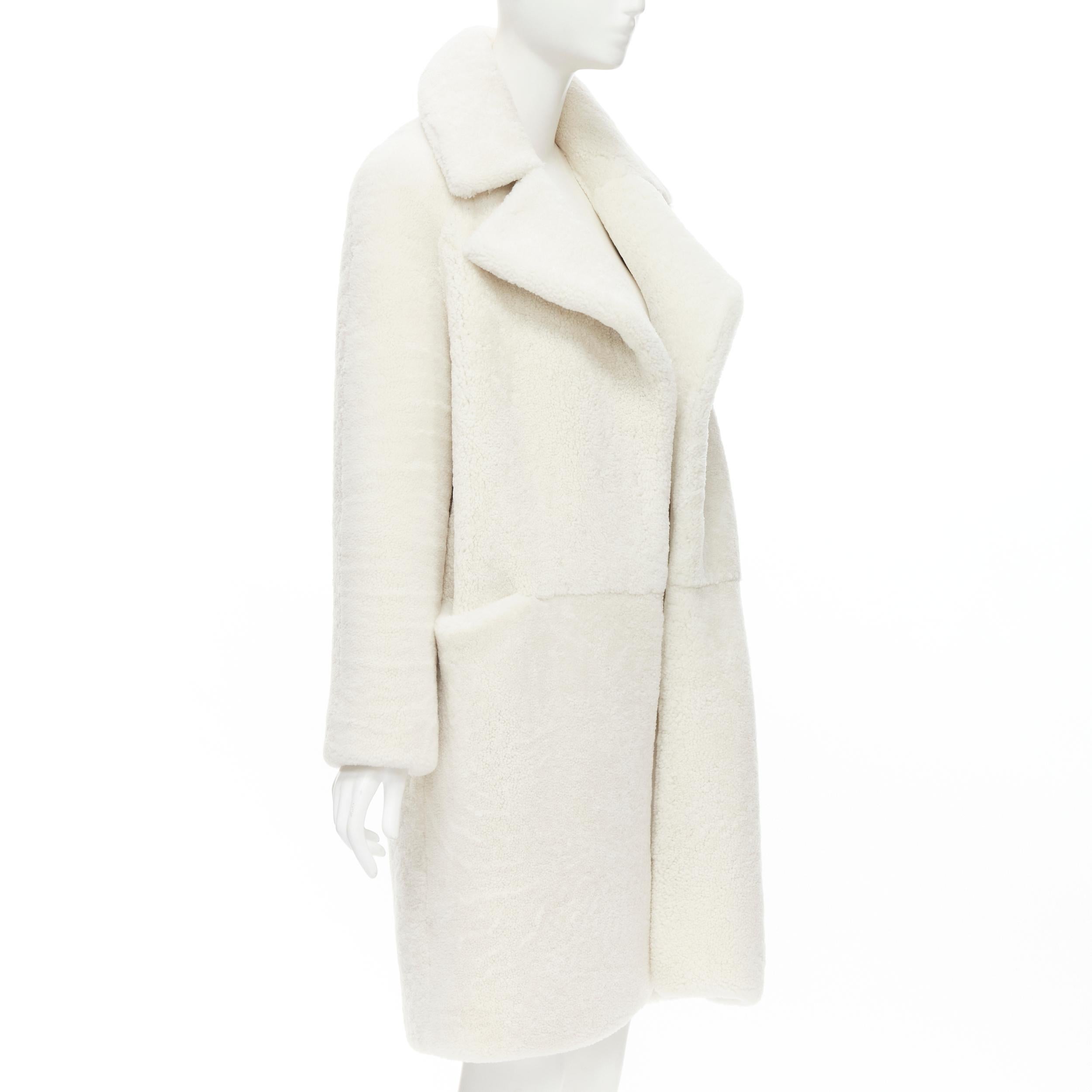 Blanc MARTIN GRANT Manteau d'hiver oversize en peau d'agneau blanc 100 % agneau  FR36 S en vente