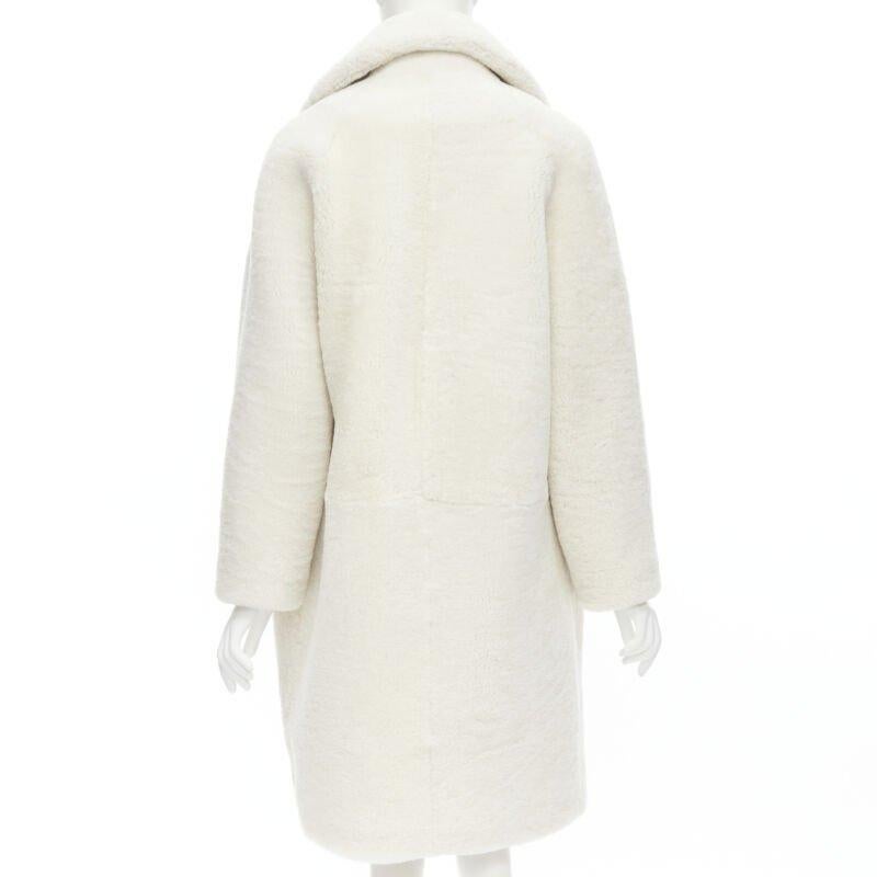 MARTIN GRANT 100% lambskin shearling white oversized Teddy winter coat  FR36 S For Sale 1