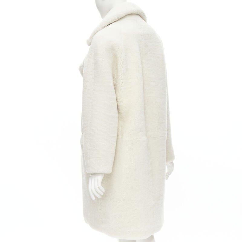 MARTIN GRANT 100% lambskin shearling white oversized Teddy winter coat  FR36 S For Sale 2