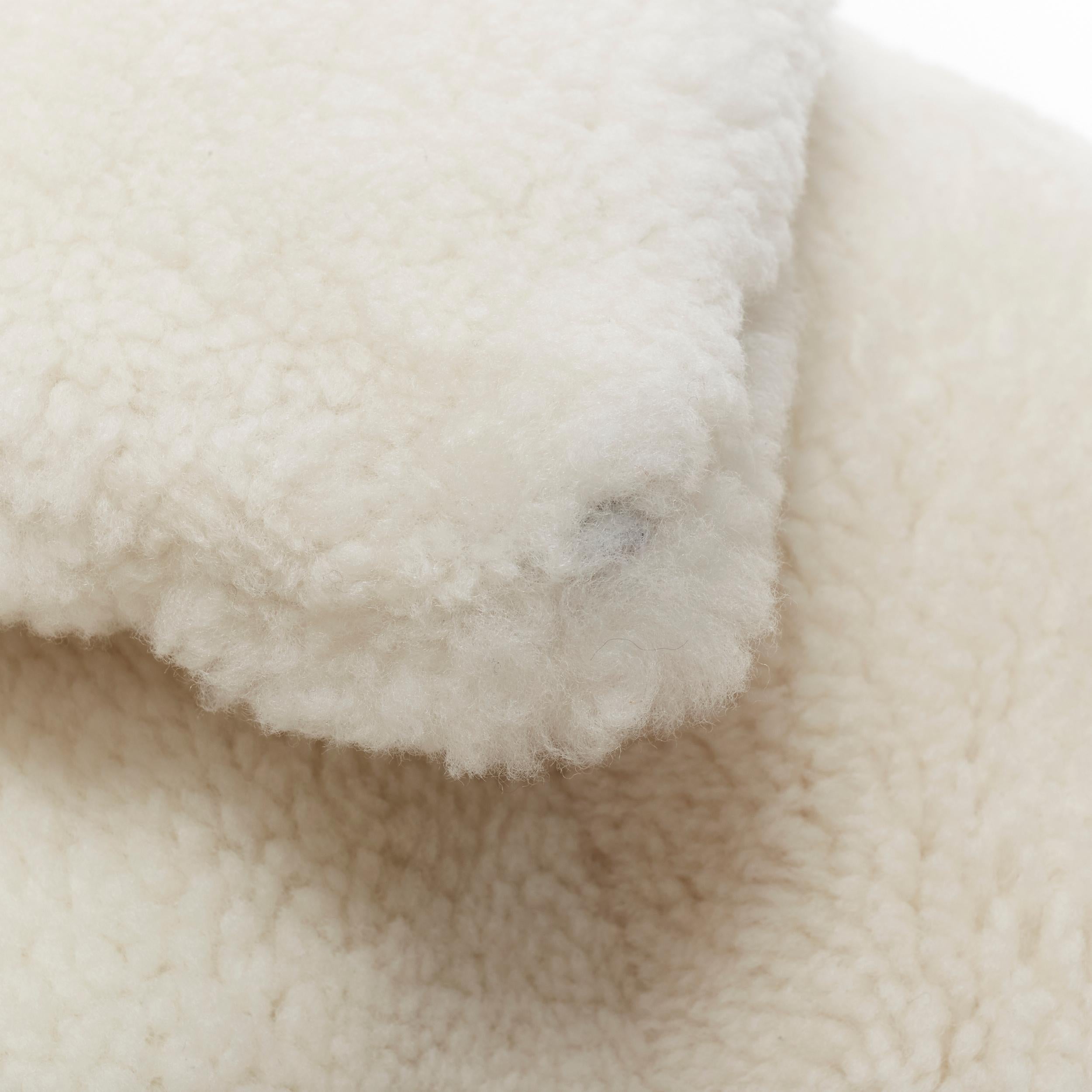 Women's MARTIN GRANT 100% lambskin shearling white oversized Teddy winter coat  FR36 S For Sale
