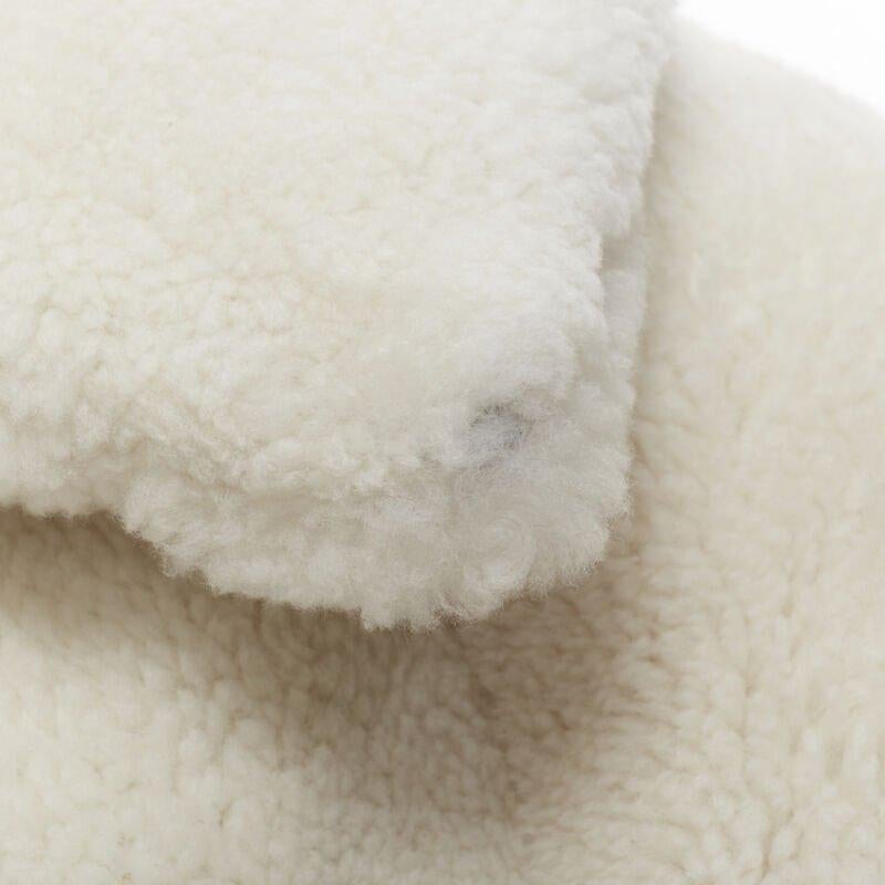 MARTIN GRANT 100% lambskin shearling white oversized Teddy winter coat  FR36 S For Sale 3
