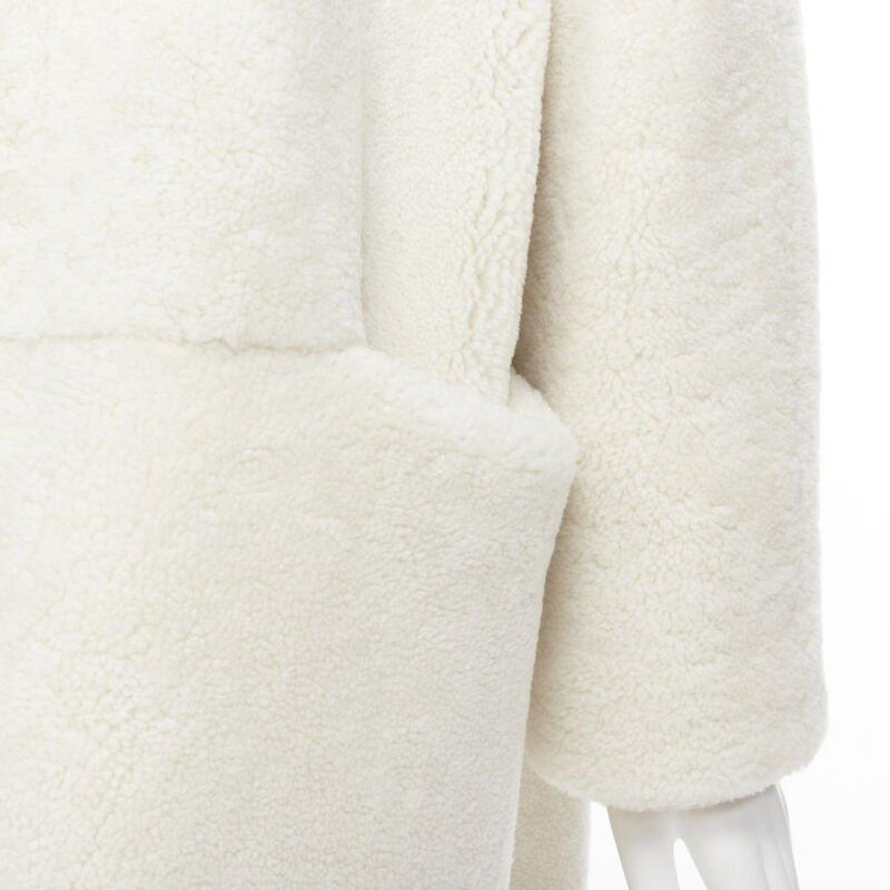 MARTIN GRANT 100% lambskin shearling white oversized Teddy winter coat  FR36 S For Sale 4