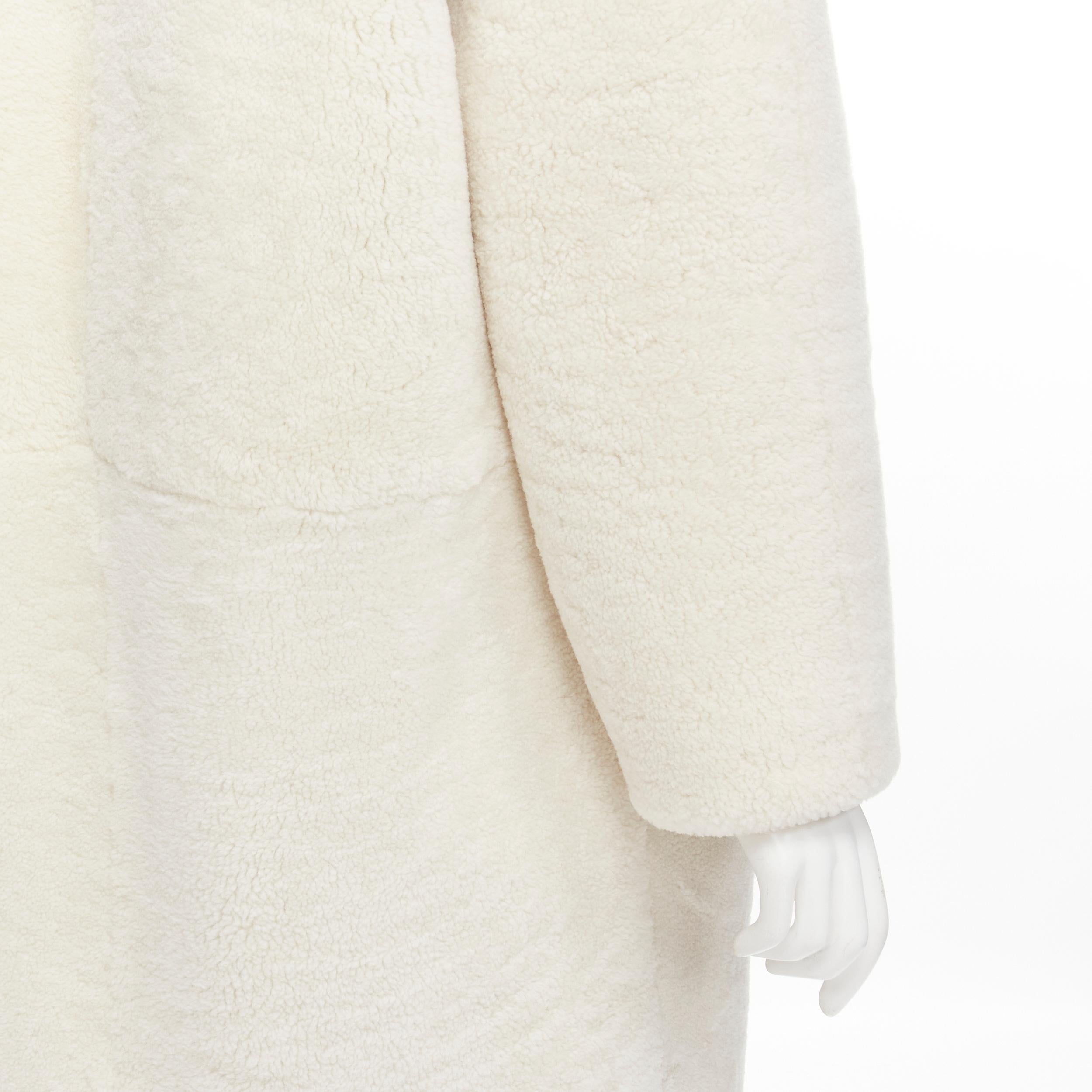 MARTIN GRANT Manteau d'hiver oversize en peau d'agneau blanc 100 % agneau  FR36 S en vente 5