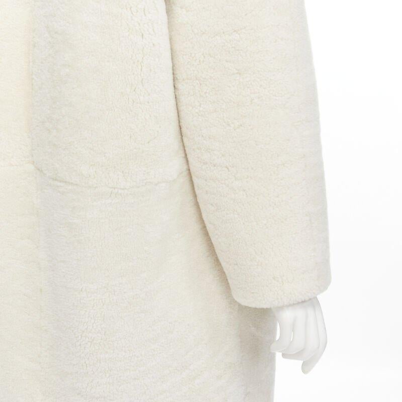 MARTIN GRANT 100% lambskin shearling white oversized Teddy winter coat  FR36 S For Sale 5