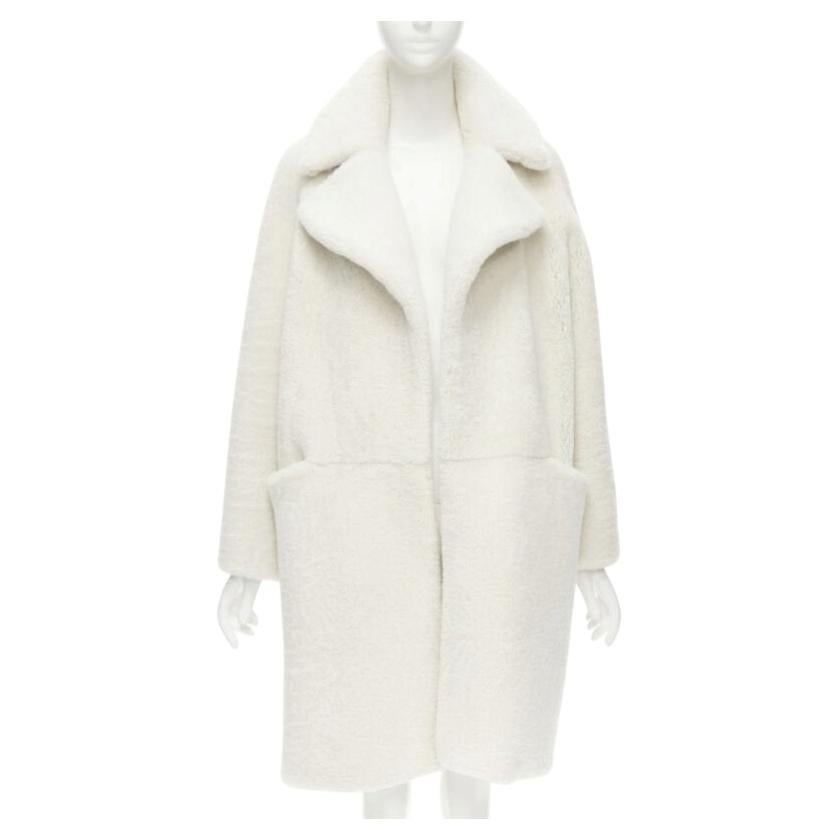 MARTIN GRANT 100% lambskin shearling white oversized Teddy winter coat  FR36 S For Sale