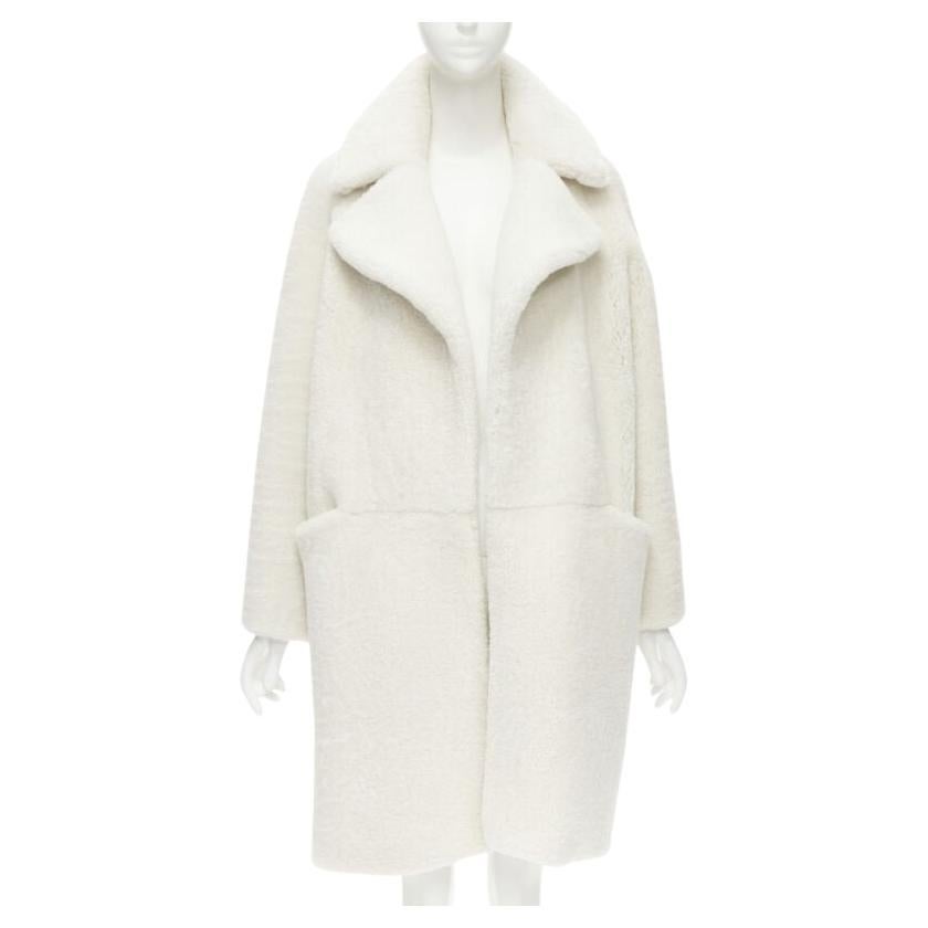 MARTIN GRANT 100% lambskin shearling white oversized Teddy winter coat  FR36 S For Sale