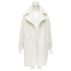 MARTIN GRANT 100% lambskin shearling white oversized Teddy winter coat  FR36 S