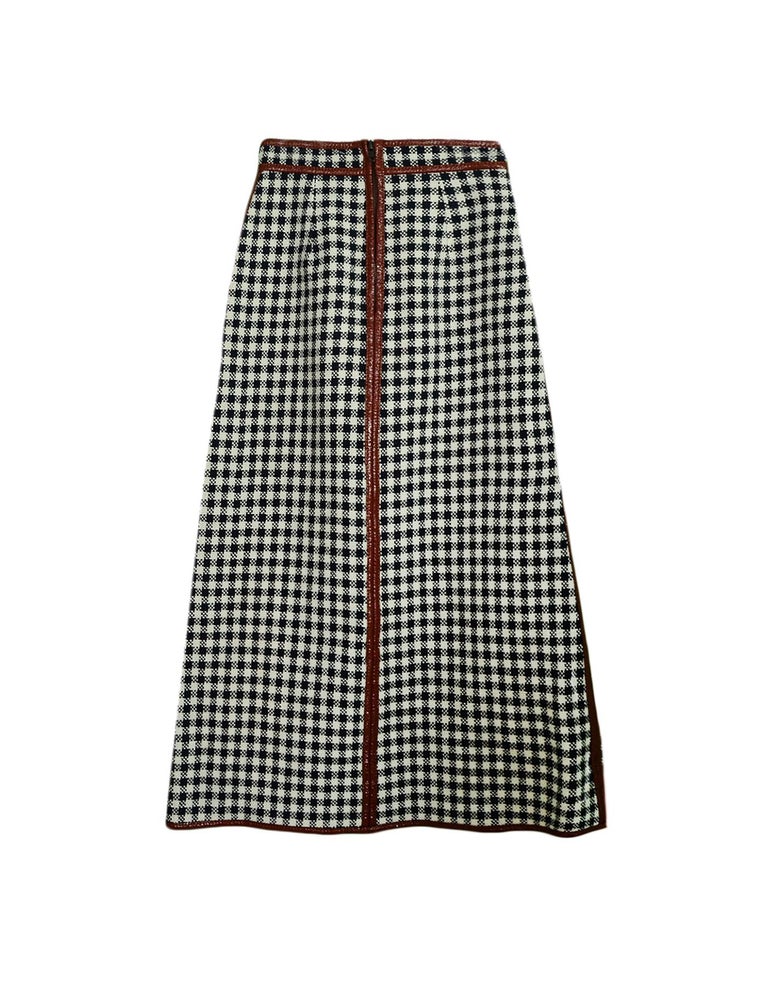 Martin Grant NEW A-Line Linen-Blend Skirt w. Patent Trim sz FR34 For ...