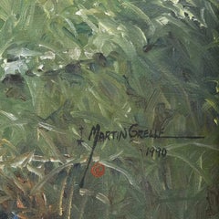 Martin Grelle, Clear Waters,  Western Art Horse & Rider in Stream Mountains