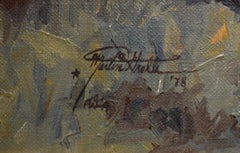 MARTIN GRELLE "Night Stop",  WESTERN HORSES SHACK NOCTURNAL 24 x 36 CANVAS