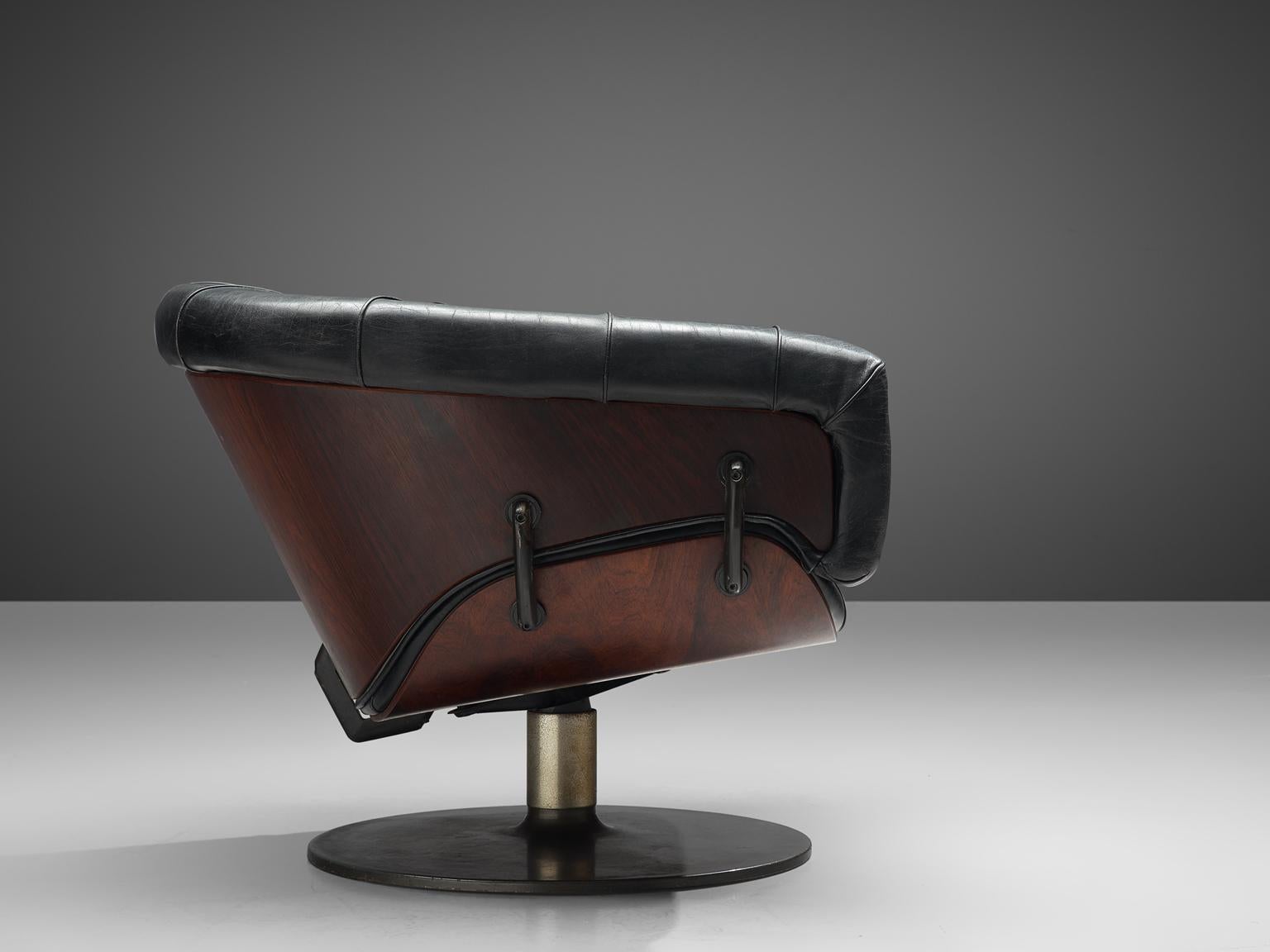 Mid-Century Modern Martin Grierson 'London' Chair in Leather and Rosewood