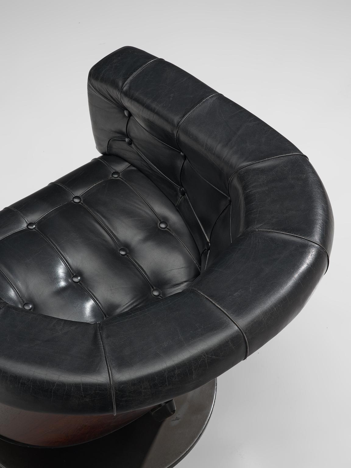 Martin Grierson 'London' Chair in Leather and Rosewood 1
