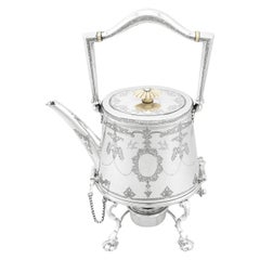 Bouilloire spirituelle en argent sterling antique de Martin Hall & Co Ltd (1924)