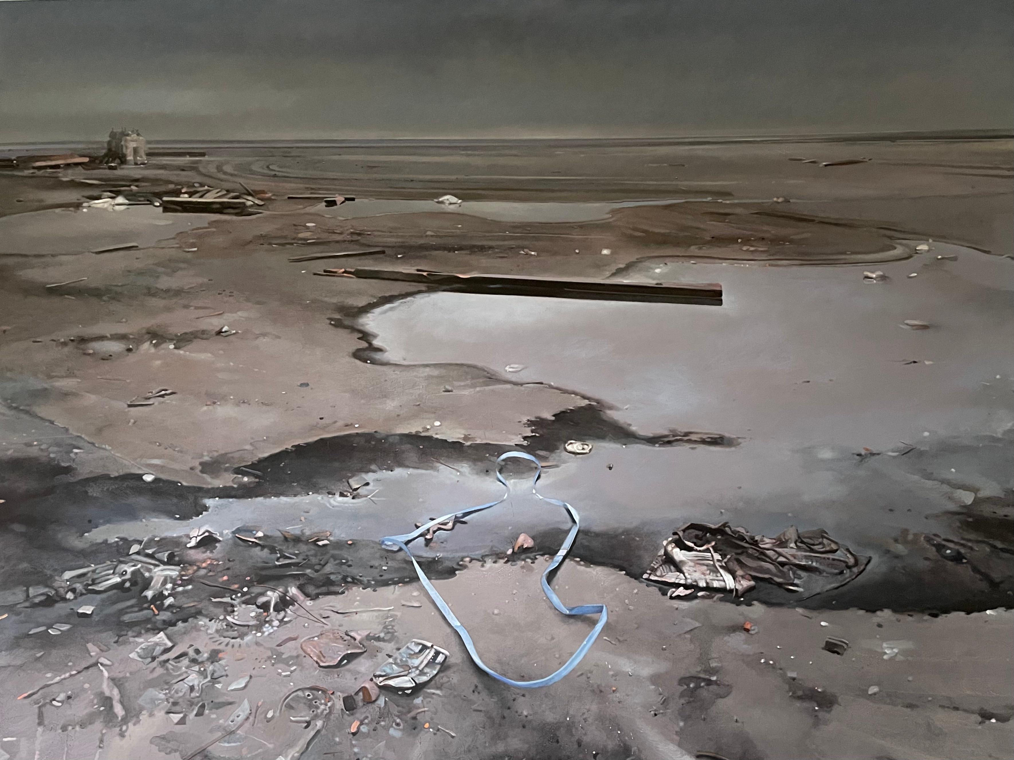 Peinture de paysage contemporaine extra-large "Ribbon" de l'américain Martin Hoffman