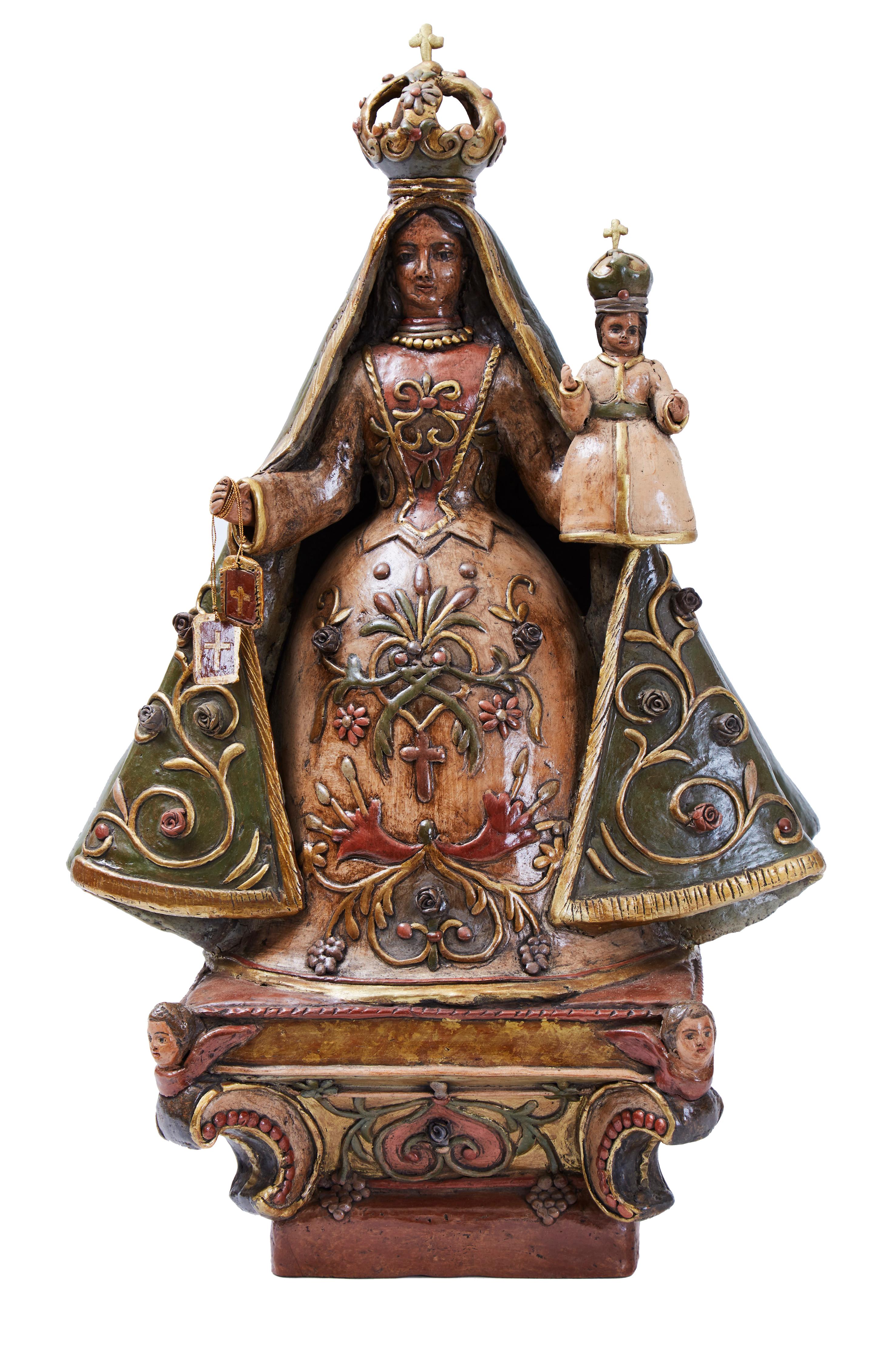 La Virgen del Carmen, Pottery & Ceramics, Mexican Folk Art, Cactus Fine Art