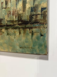 Martin J. Murray (Rhode Island, 1908–1997) Waterfront #2, Oil on Canvas, 1960