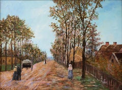 Martin Jewell On the Road to Rocquencourt Signed Impressionist Oil Painting