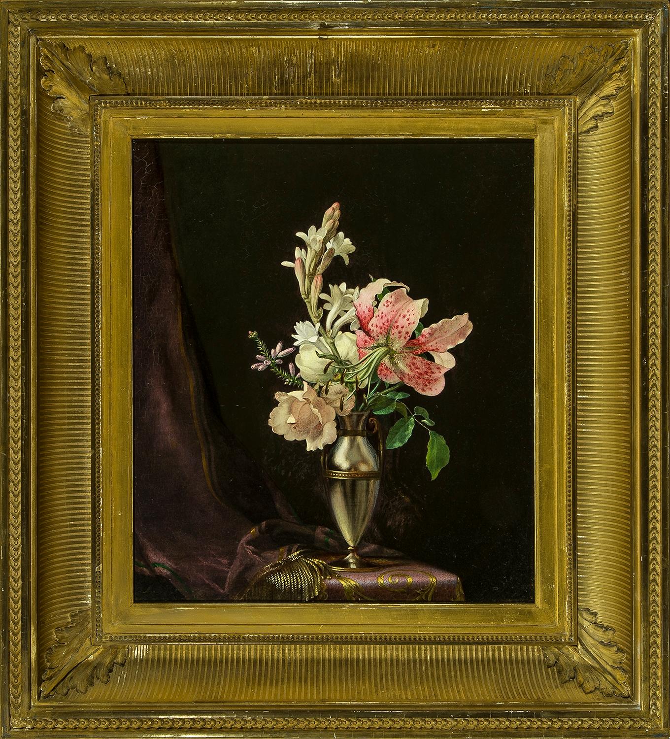 Martin Johnson Heade Still-Life Painting - Still Life with Flowers in a Vase