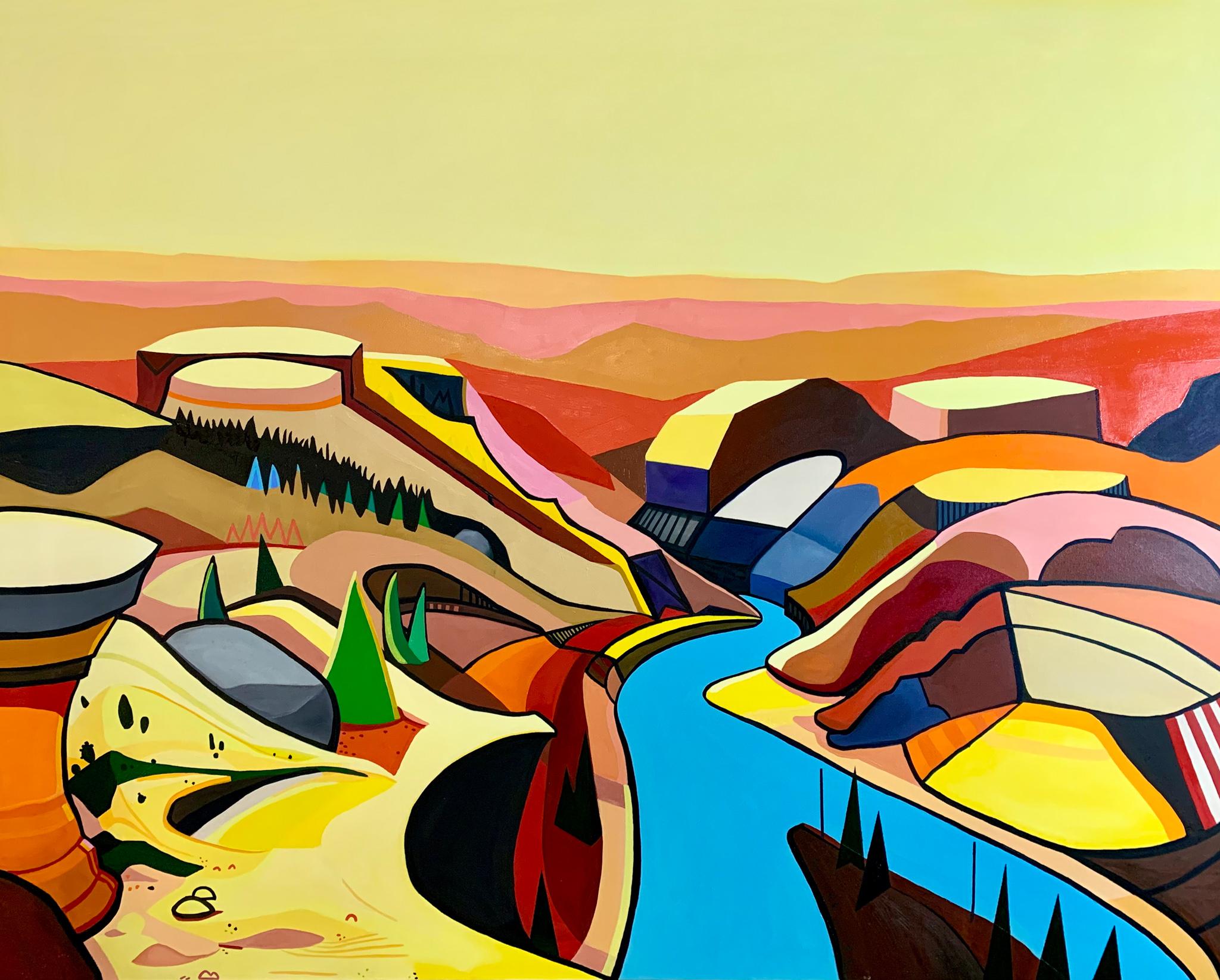 Martin Kahnle Figurative Painting - Untitled (Desert Island River)