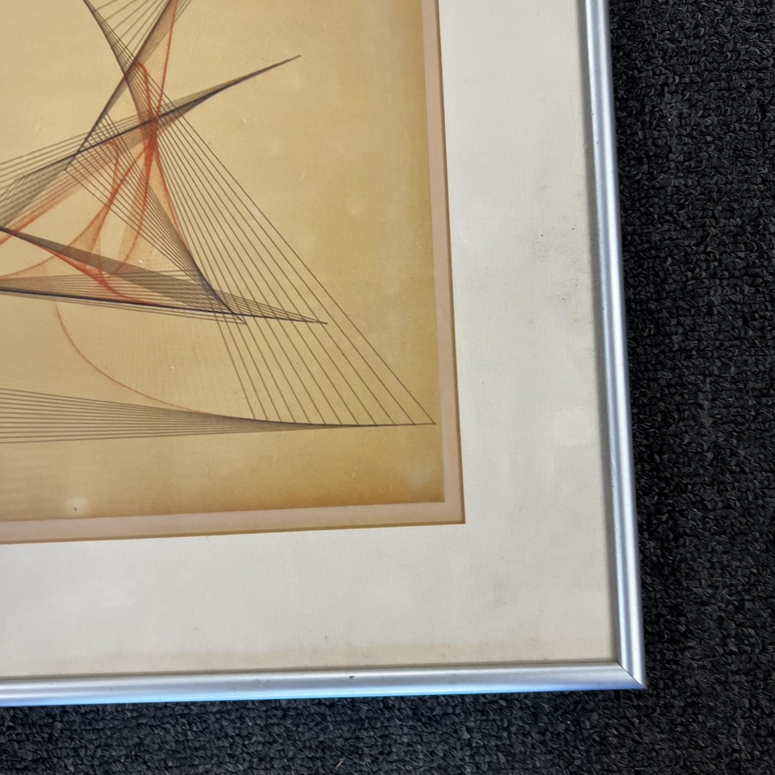 Martin Kenneth Winkler Ink on Paper Parabola Hyperbola 4-8-43 In Good Condition For Sale In Chula Vista, CA