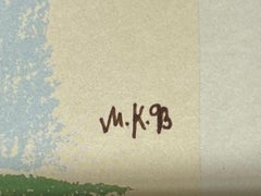 Martin Kippenberger - WALL STREET, litografía, prueba RARA, firmada a mano, enmarcada