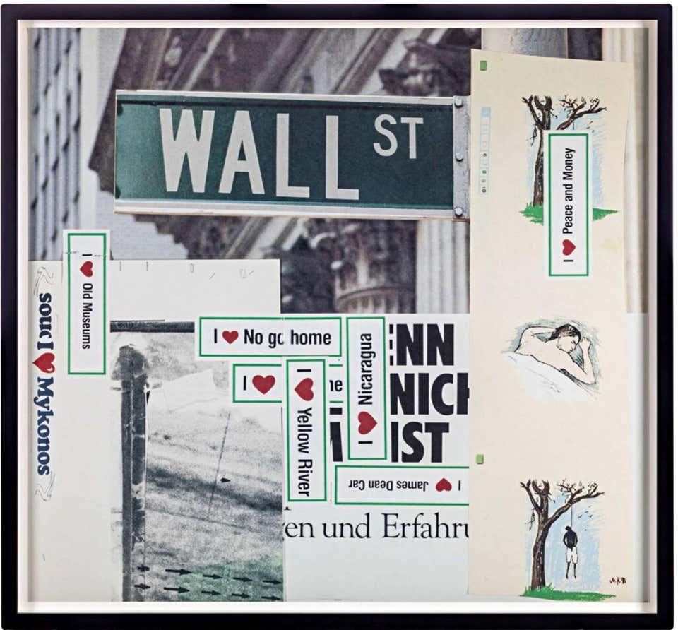Martin Kippenberger - WALL STREET, lithograph, social commentary, Signed, Framed