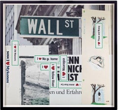 WALL STREET, artista concettuale tedesco, commento sociale pungente, Firmato, Incorniciato
