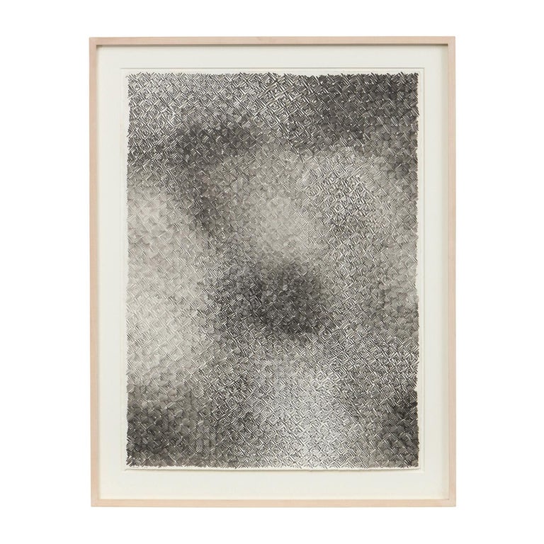 Beautifully framed original abstract drawing, Untitled, 1997, pencil on paper, 30