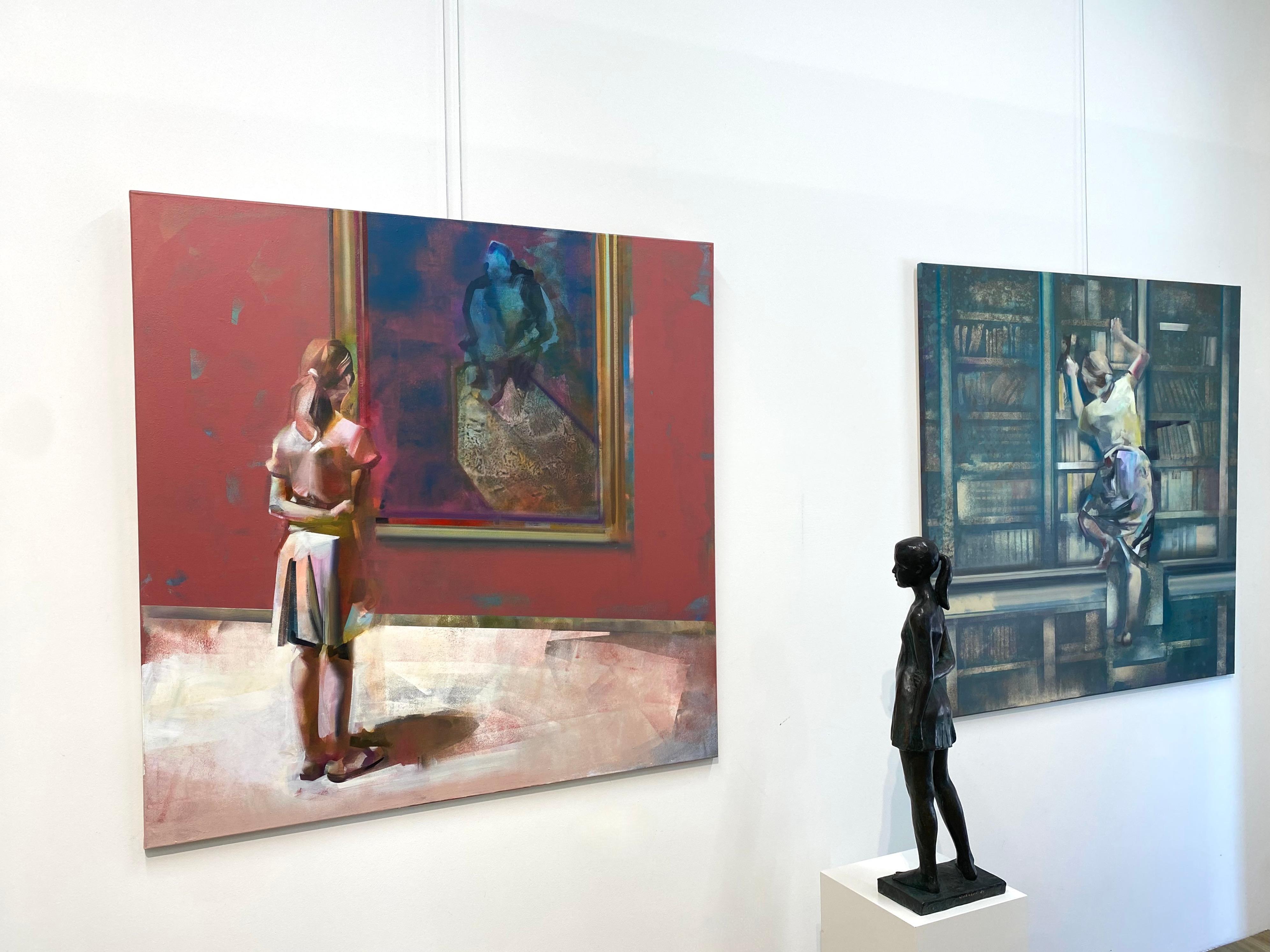Visita al Museo - Pintura Figurativa Contemporánea del Siglo XXI - Figurative Painting Marrón de Martin Koole