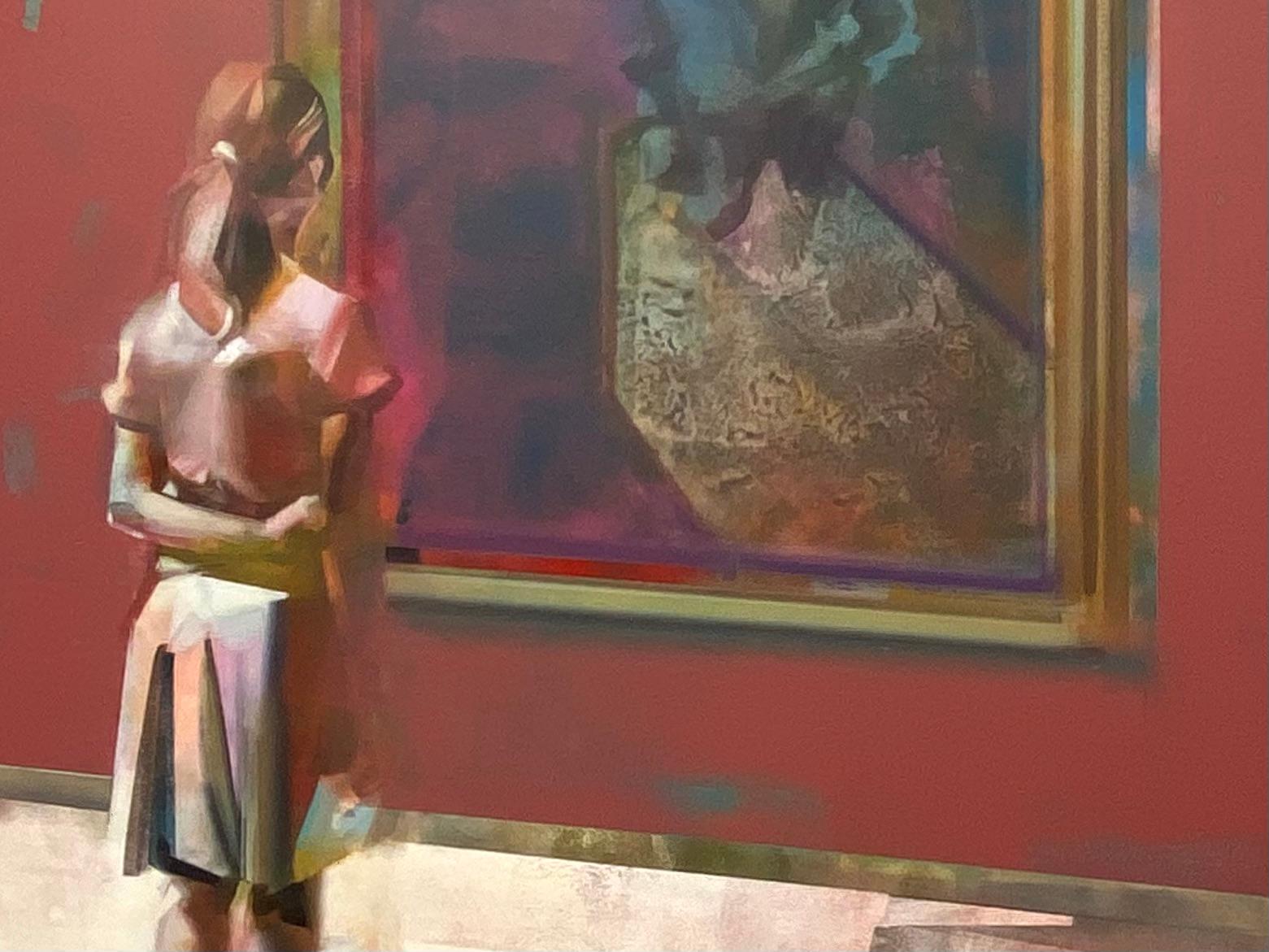 Museum Visit - 21st Century Contemporary Figurative Painting  For Sale 4