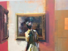 Museumsbesuch IV - 21. Jahrhundert figurativ-abstrakt - Mädchen in einem Museum