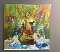 Das gut gelesene Mädchen, lesen - zeitgenössische Figurenmalerei des 21. Jahrhunderts