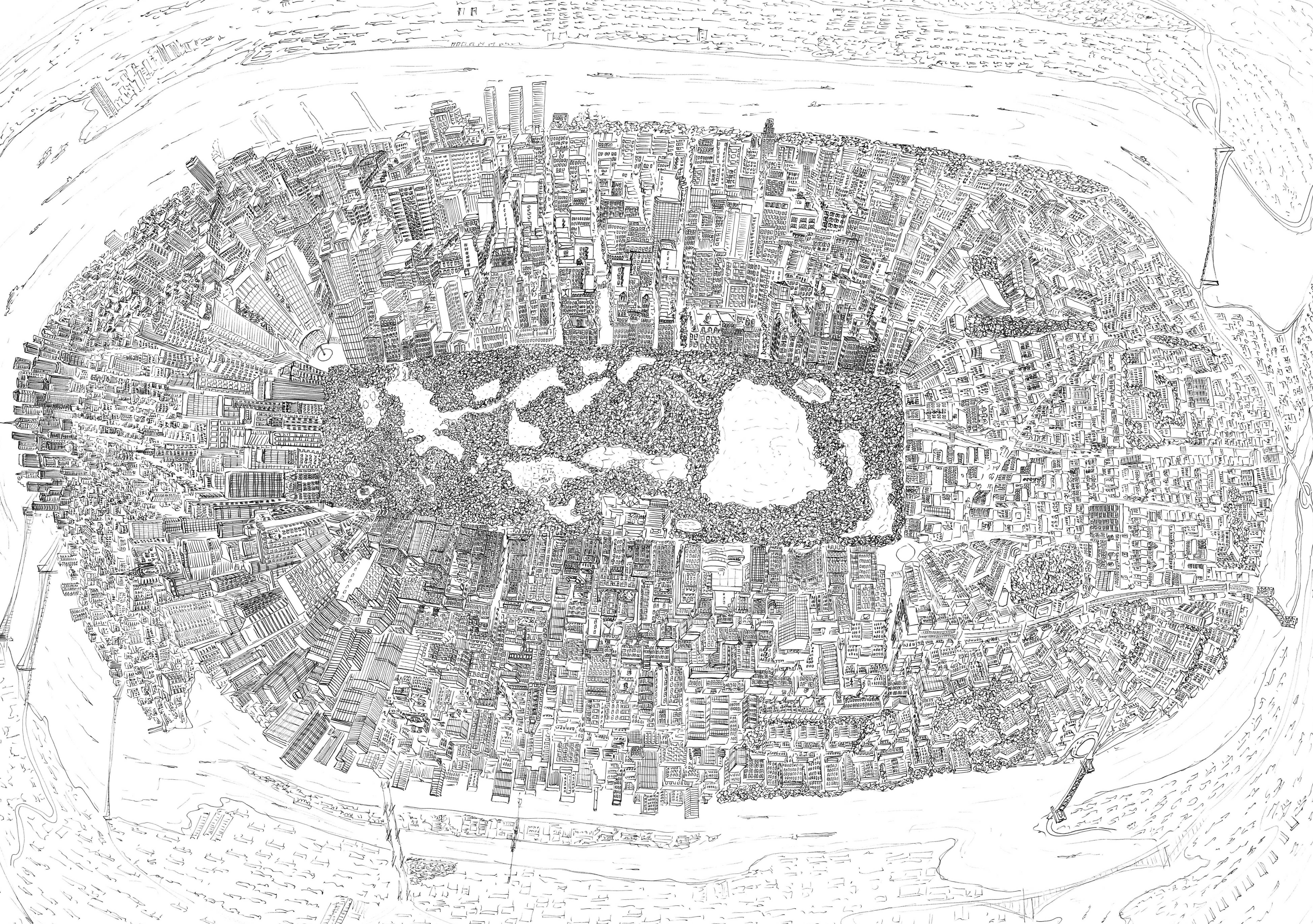 Inspiriert von Architektur, historischem Urbanismus, Leidenschaft für Kreation und intensiven multikulturellen Erfahrungen durch Reisen und Leben in verschiedenen Teilen der Welt, drücken meine Zeichnungen eine Vision von gemischten Traditionen mit