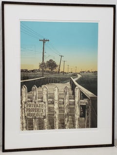 Martin Levine "Private Property" Color Lithograph, circa 1982