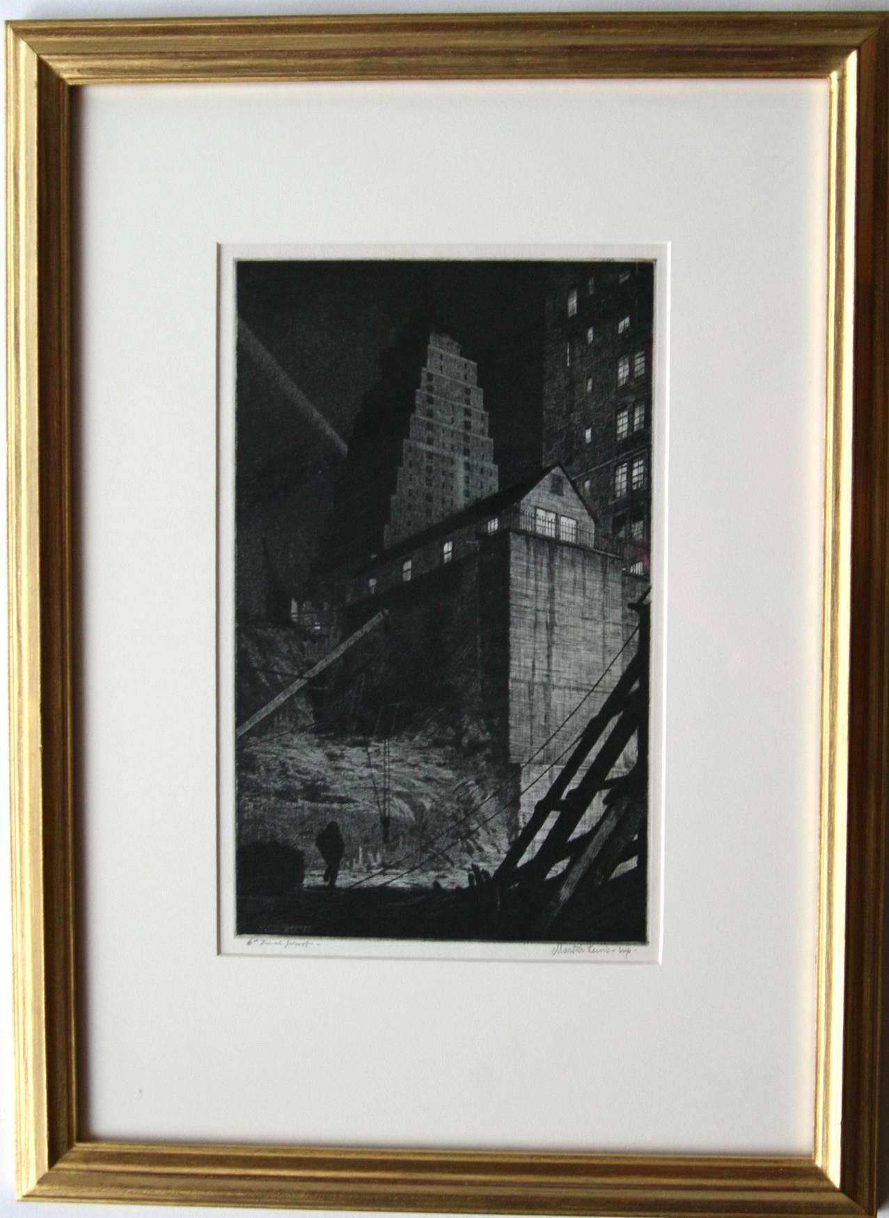 Costruire una Babilonia, Tudor City, NY. - Print di Martin Lewis