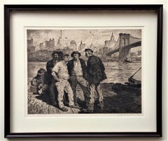 Antique Dock Workers under the Brooklyn Bridge